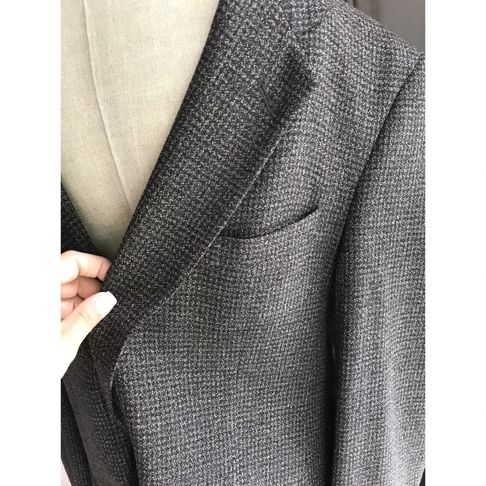 Hart Schaffner Marx  brown  Tweed Blazer Jacket sport coat 42 L  Men